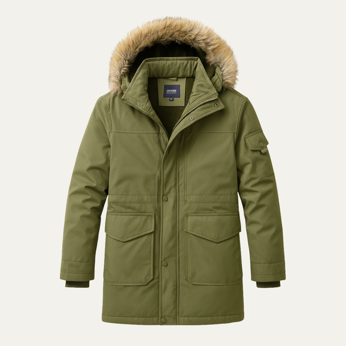 Men's Hooded Padded Cotton Jacket Fur Collar - Fashinoza