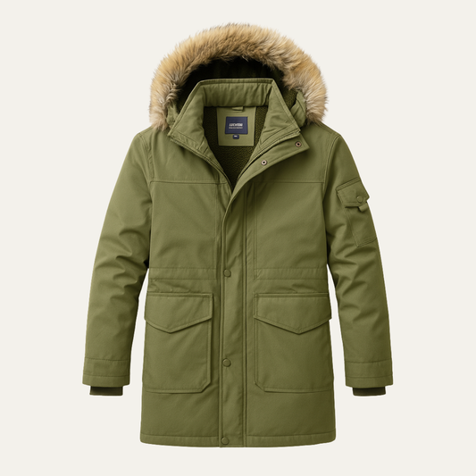 Men's Hooded Padded Cotton Jacket Fur Collar - Fashinoza
