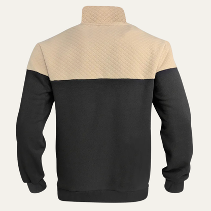 Montfield Men's Quilted Half Zip Sweater Color Block