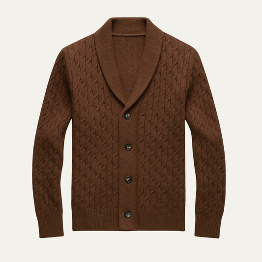 Men's Knitted V Neck Cardigan - Fashinoza