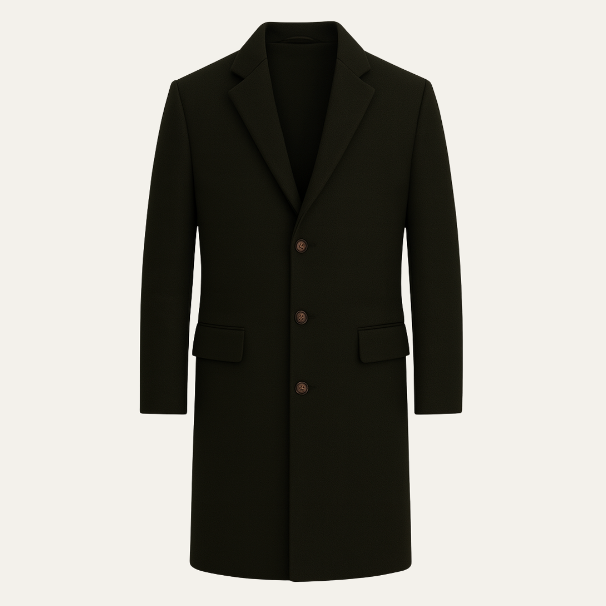 Men's Wool Blend Overcoat Single Breasted - Fashinoza