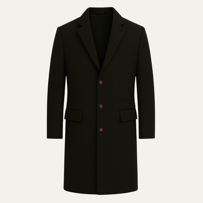 Men's Wool Blend Overcoat Single Breasted - Fashinoza