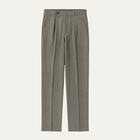 Men's High Waist Pleated Pants Tailored Fit - Fashinoza