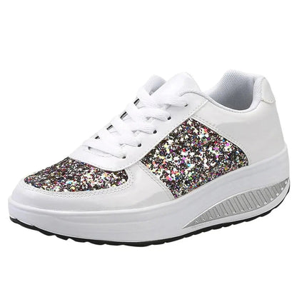 Glitter Platform Sneakers for Women – Stylish & Comfortable