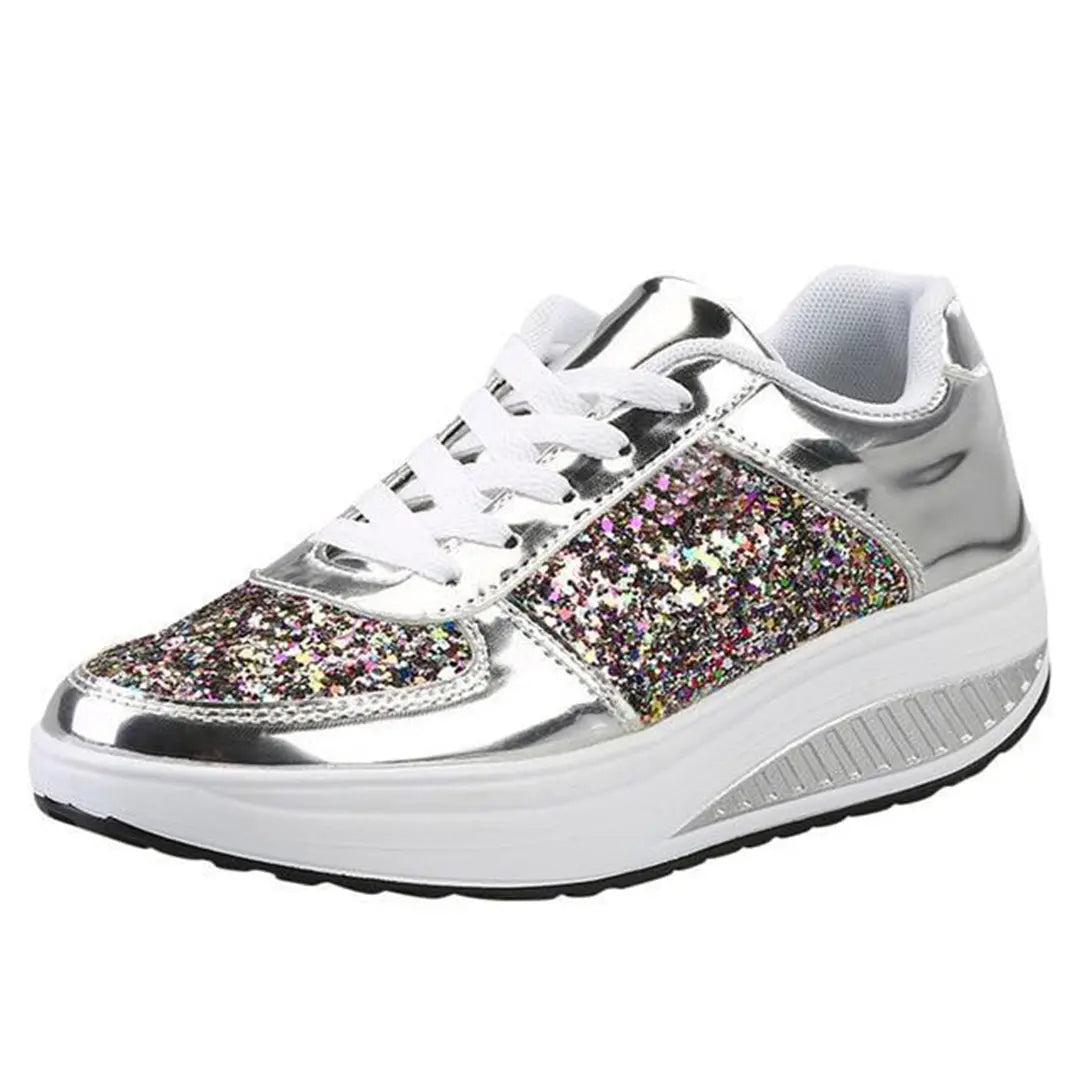 Glitter Platform Sneakers for Women – Stylish & Comfortable