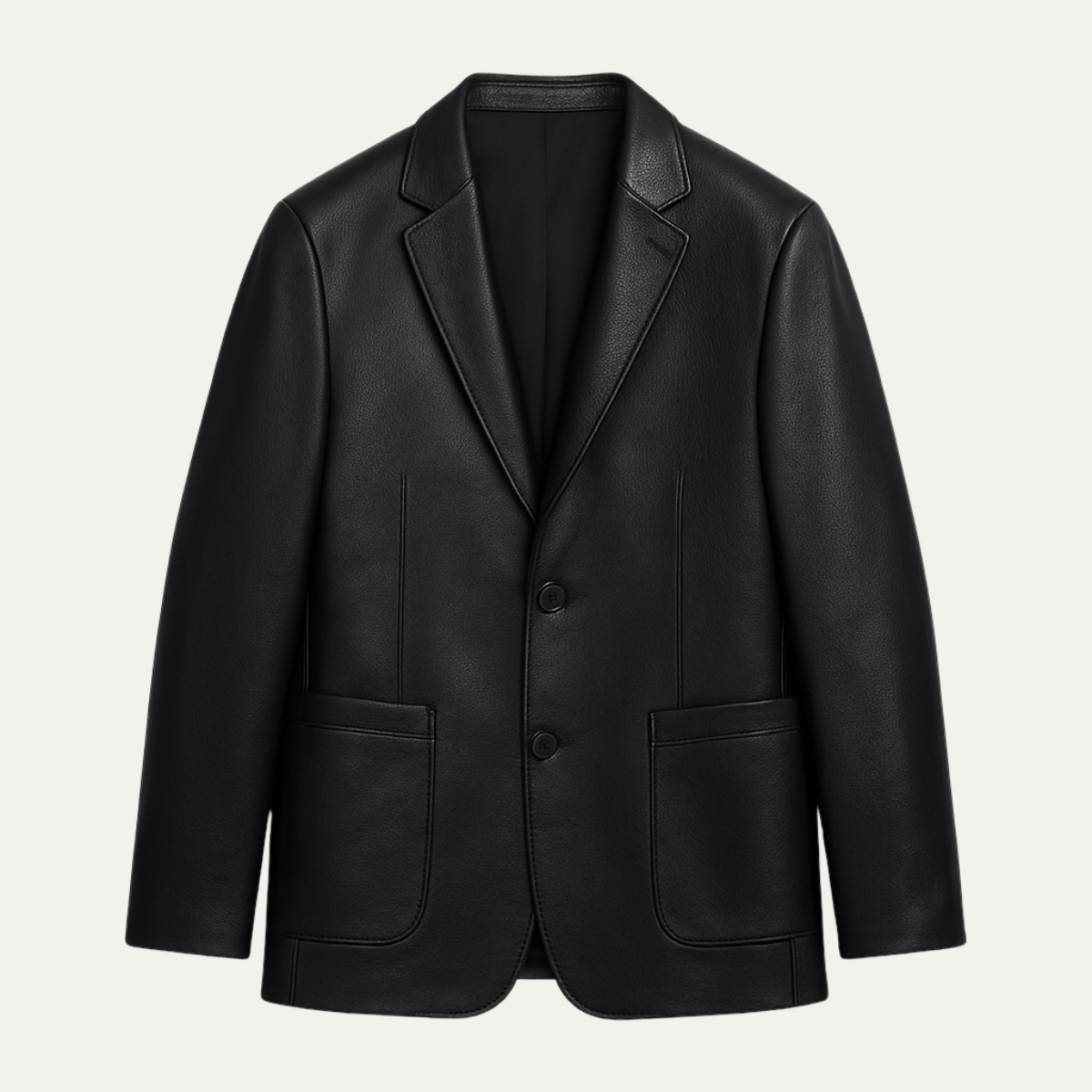 Men's Faux Leather Smart Blazer Jacket - Fashinoza