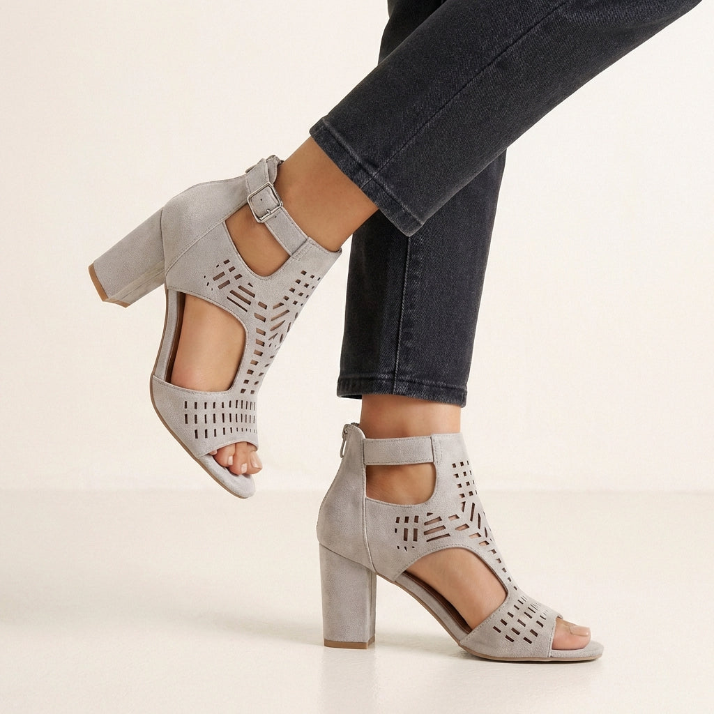 Women's Block Heel Cut-Out Sandals