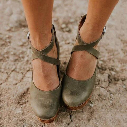 Women's Mary Jane Platform Shoes Buckle Strap