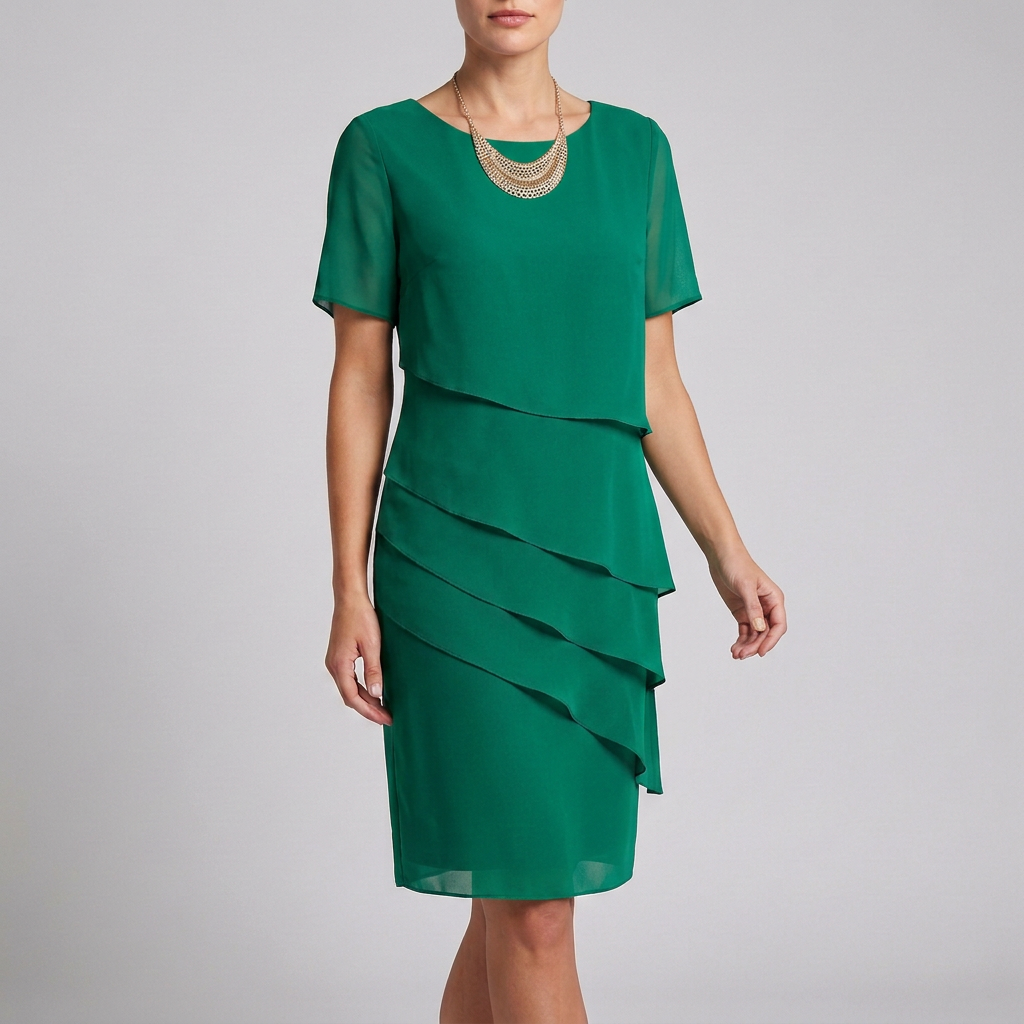 Women's Tiered Ruffle Sleeve Dress