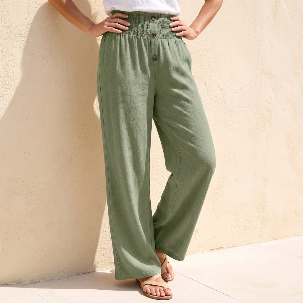 Women's Wide Leg Pants Relaxed Fit Elastic Waist