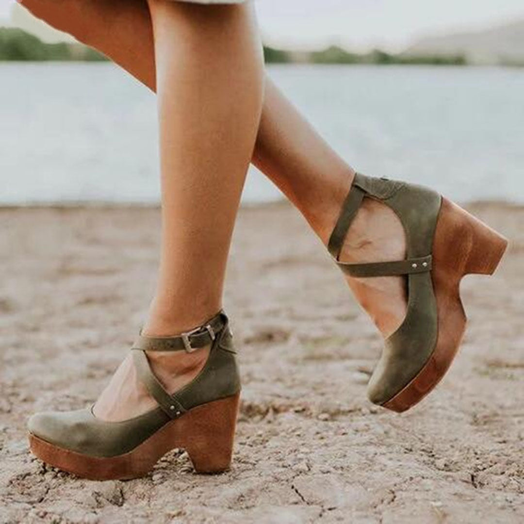 Women's Mary Jane Platform Shoes Buckle Strap