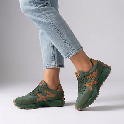 Lace Up Sneakers Chunky Sole Bold Graphic Detail