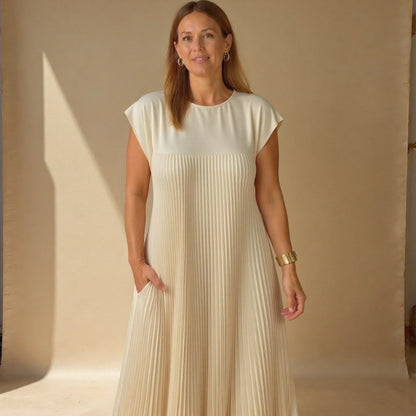 Women's Pleated Maxi Dress Flowy Cocktail