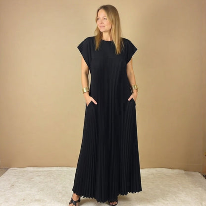 Women's Pleated Maxi Dress Flowy Cocktail