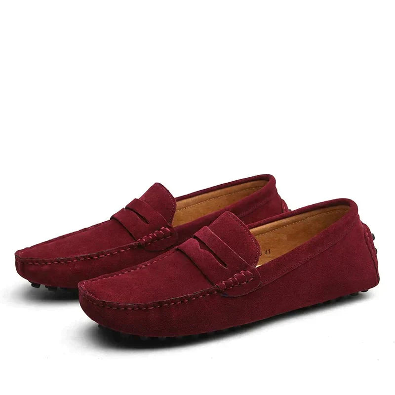Men's Suede Loafers Italian Style - Fashinoza