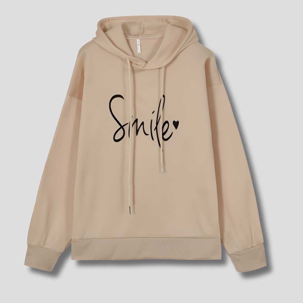 Women's Smile Graphic Hoodie - Fashinoza