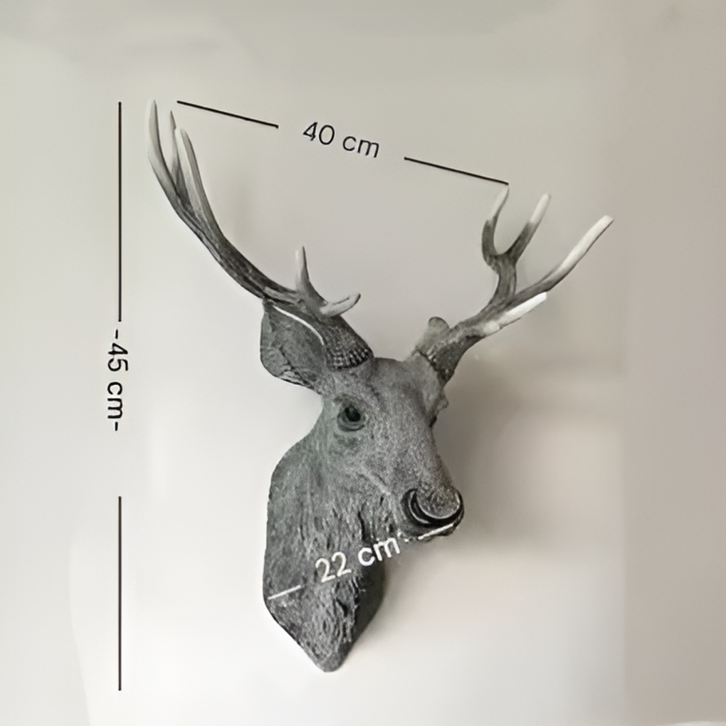 Majestic Deer Head Wall Art Wooden Brown