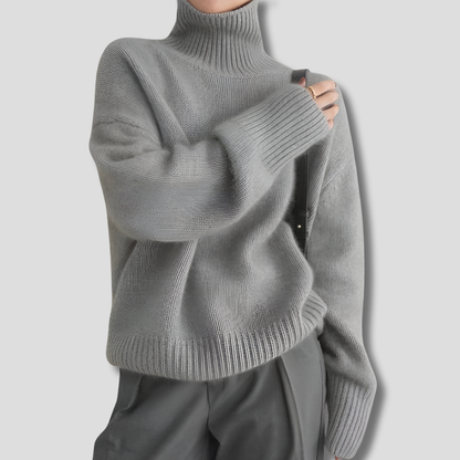 Women's Thick Wool Winter Sweater High Collar - Fashinoza