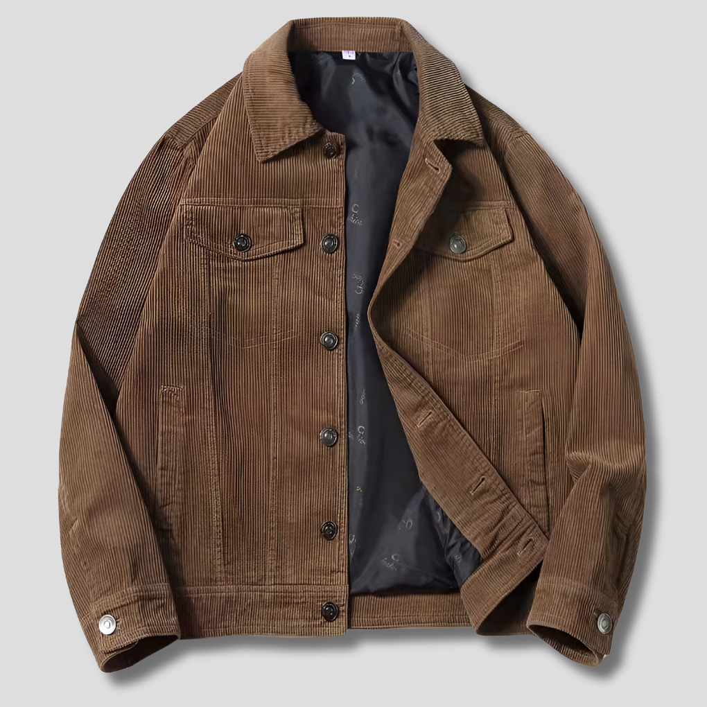 Men's Corduroy Jacket Thin Cut Streamlined Style