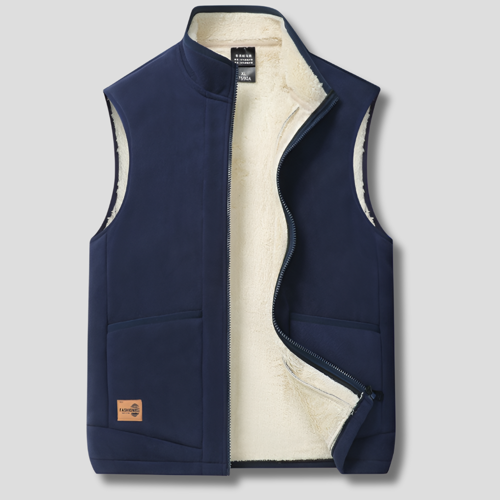 Men's Insulated Winter Vest Warm Fleece Lined - Fashinoza