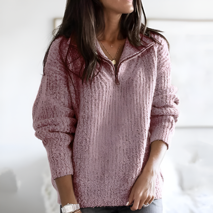 Women's Half Zip Fleece Pullover - Fashinoza