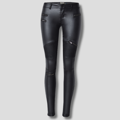 Women's Slim Fit Faux Leather Pants - Fashinoza
