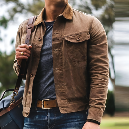 Men's Rugged Outdoor Jacket Button Front - Fashinoza