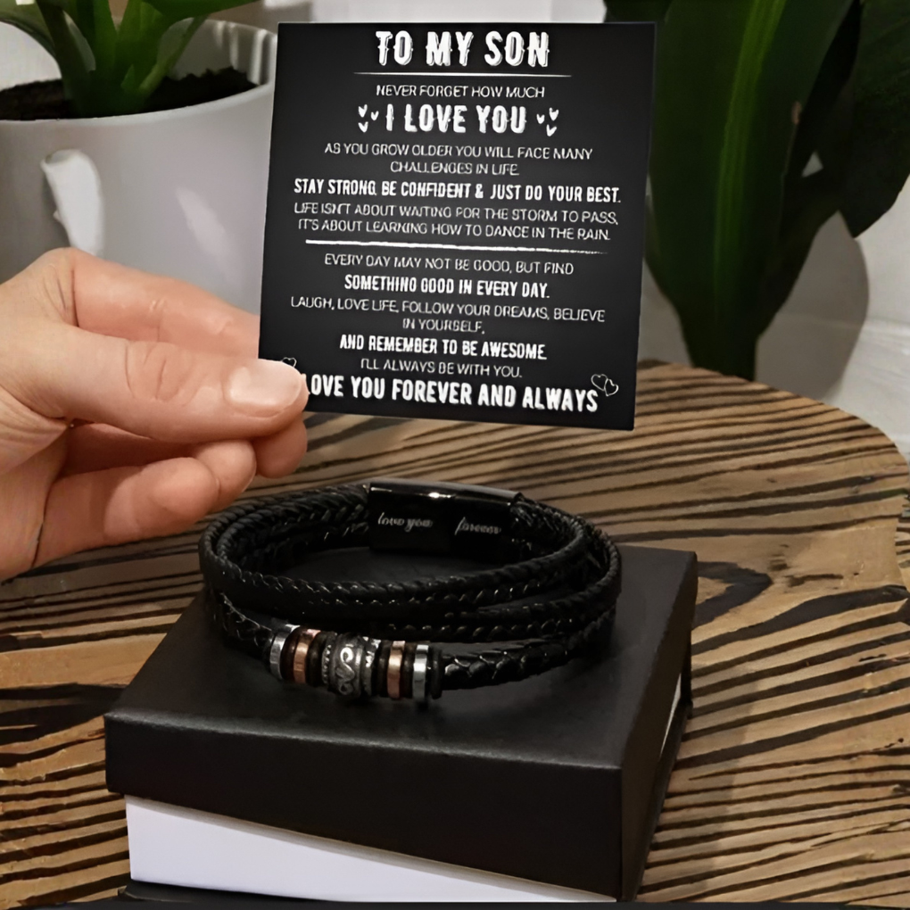Men's Masculine Design Leather Bracelet - Fashinoza
