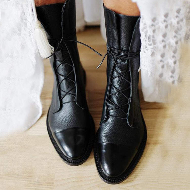 Anna | Women Front Tie Ankle Boots