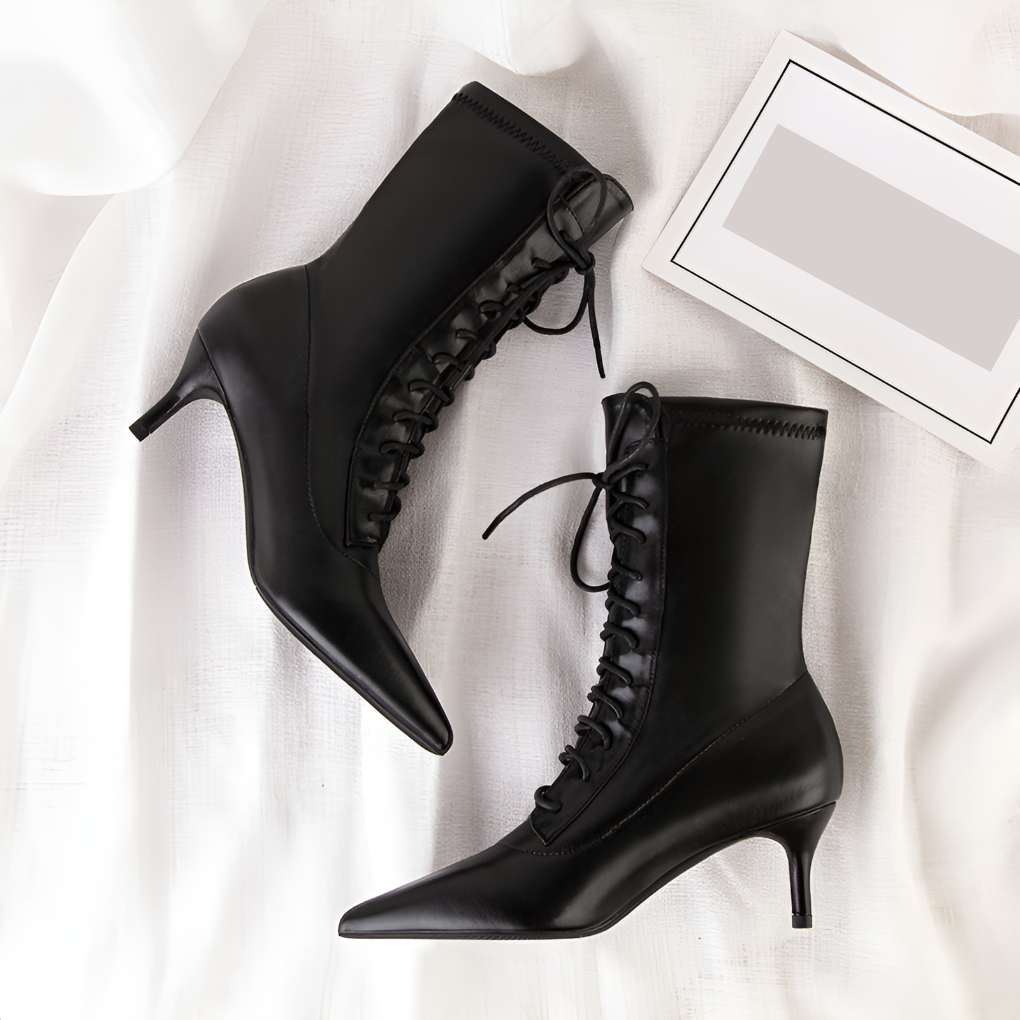 Women's Leather Boots Elegant Style - Fashinoza