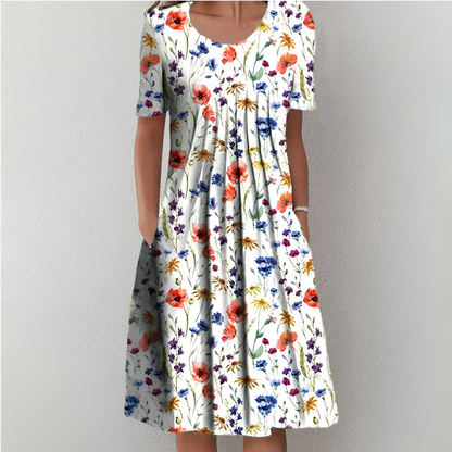 Women's Floral Ruffle Summer Dress - Fashinoza