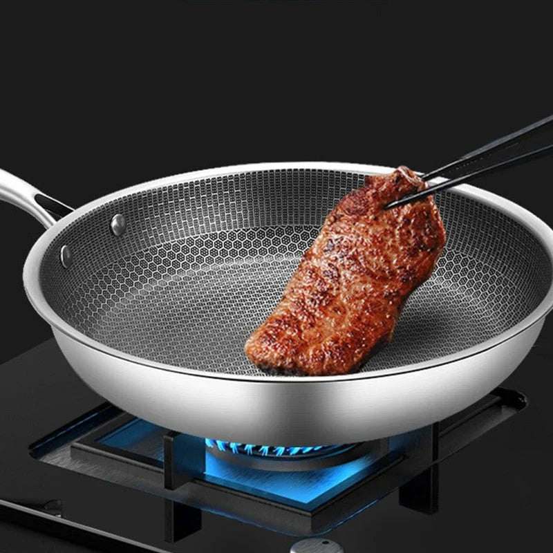 Stainless Steel Non-Stick Frying Pan Modern Design - Fashinoza