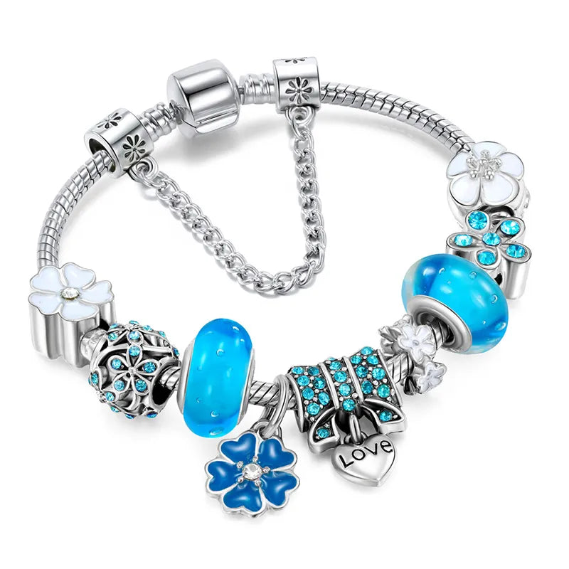 Electroplated Alloy Love Charm Bracelet - Fashinoza