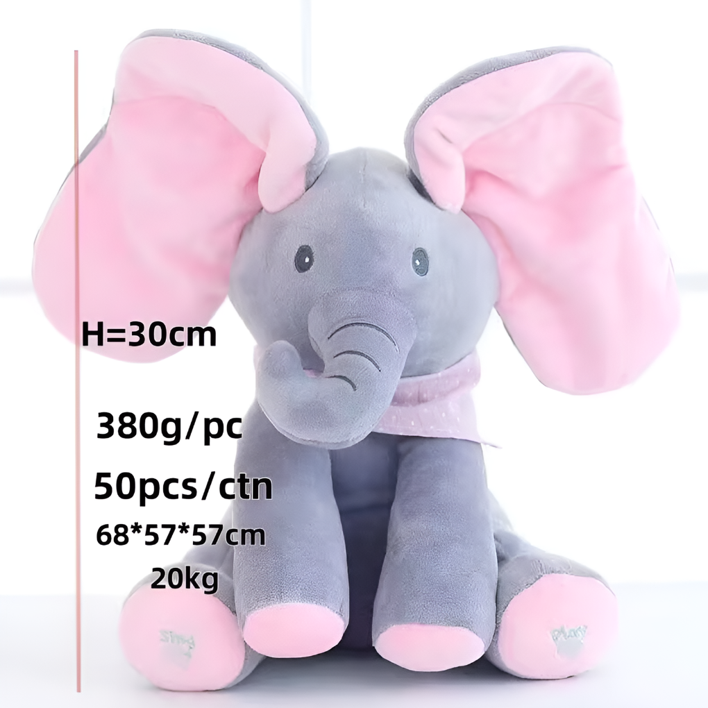 Elephant Plush Toy Peek A Boo Design - Fashinoza