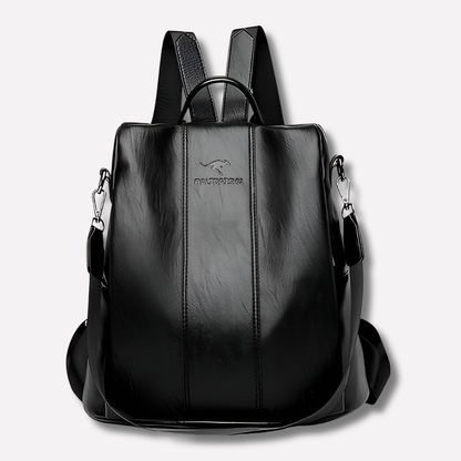 Women's Leather Anti-Theft Backpack Concealed Storage - Fashinoza