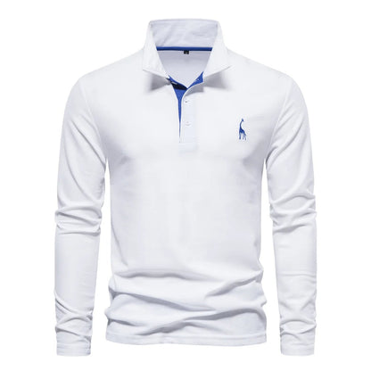 Men's Long Sleeve Polo Jumper Cotton Classic Collar Comfortable
