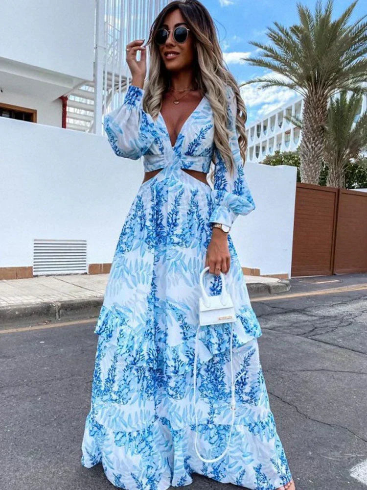 Allison Women's Elegant Long Dress Timeless Design - 
Fashinoza