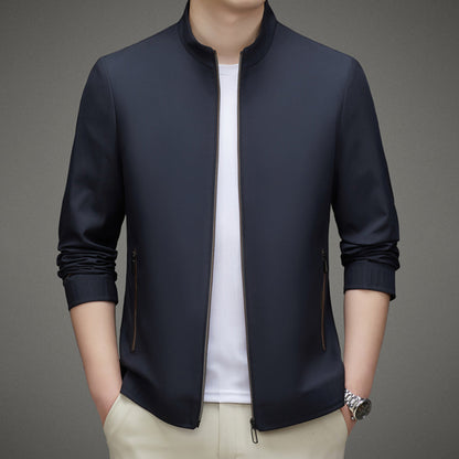 Men's Casual Jacket Rayon Blend Tailored Fit Black