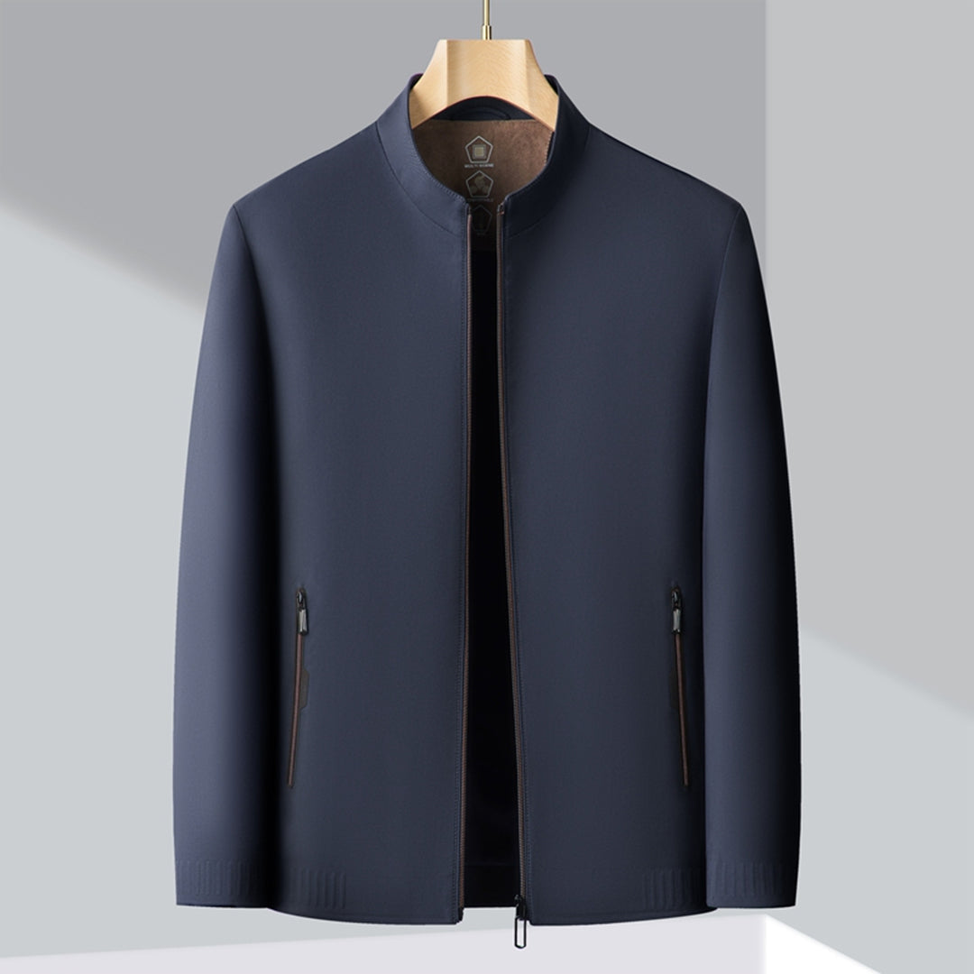 Men's Casual Jacket Rayon Blend Tailored Fit Black