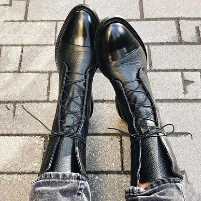 Women's Ankle Boots Lace Up Flat Heel