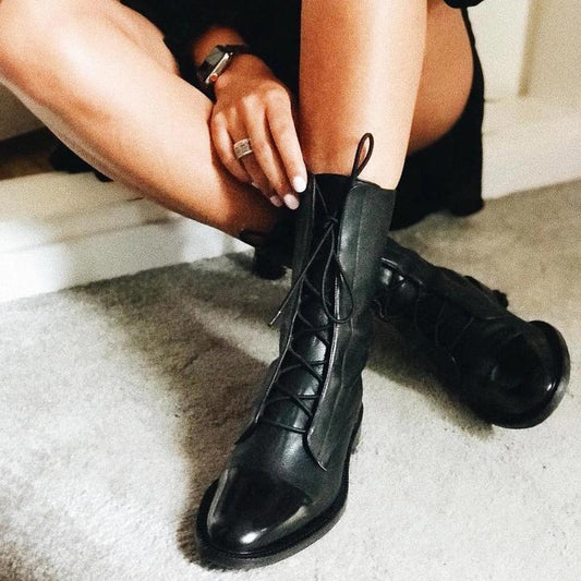 Women's Comfortable Leather Boots - Fashinoza