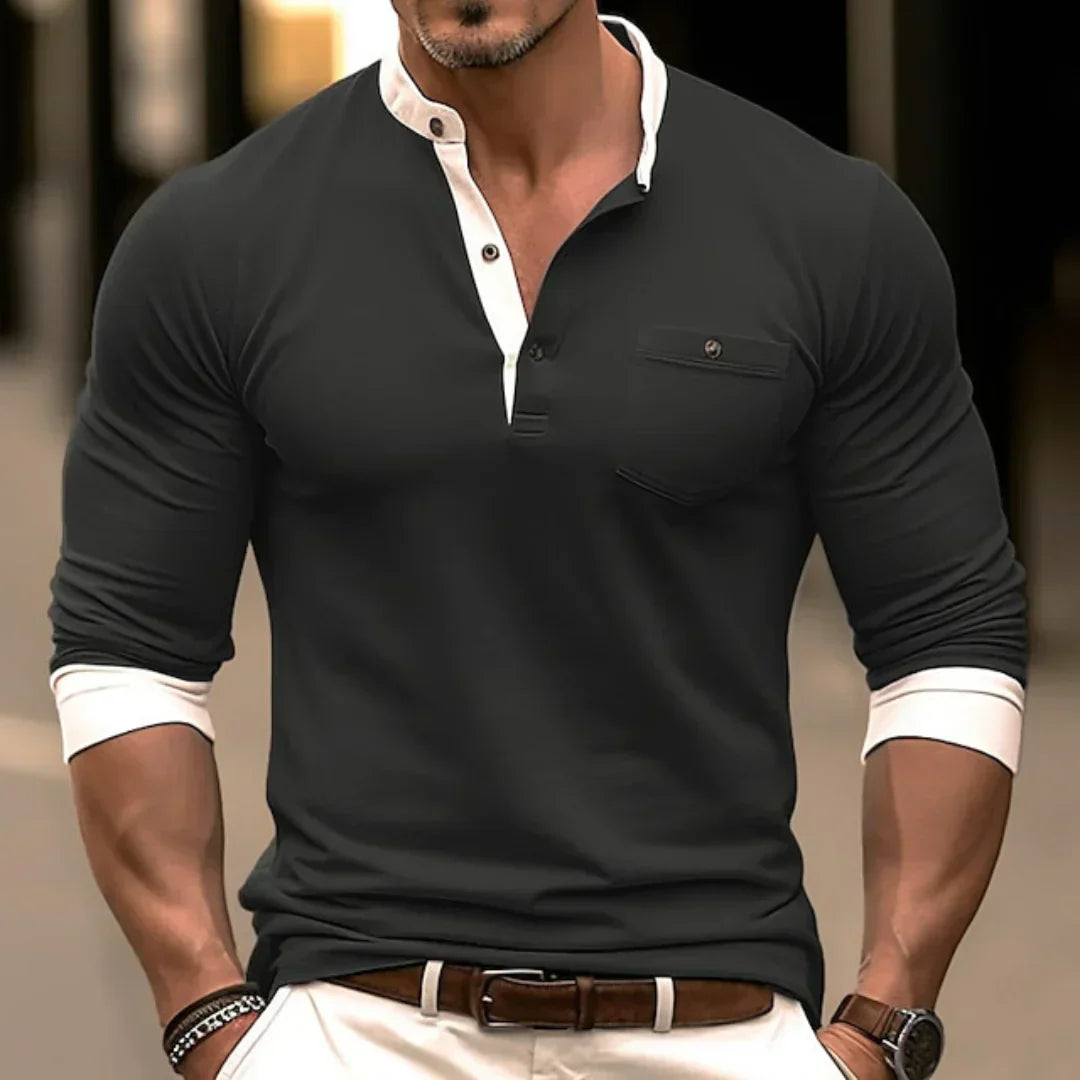 Men's Long Sleeve Shirt Cotton Casual - Fashinoza