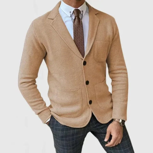 Men's Knitted Blazer Refined Style - Fashinoza