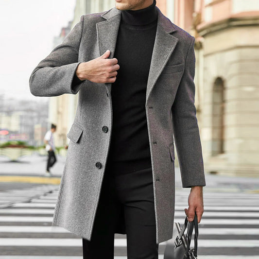 Jayden | Men's Elegant Wool-Blend Overcoat for Winter