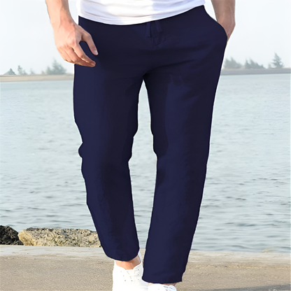 Men's Linen Casual Trousers Beige