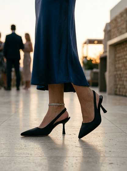 Women's Pointed-Toe Slingback Pumps Stiletto Heel