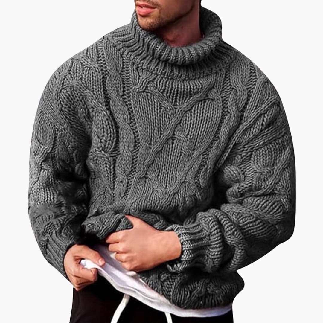 Men's Classic Turtleneck Sweater Pullover - Fashinoza