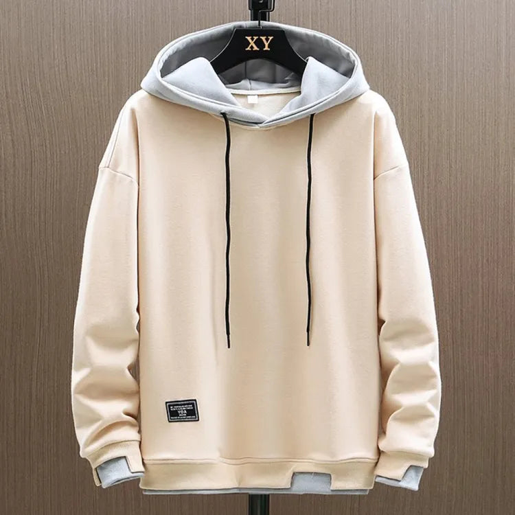 Men's Colorblock Hoodie Relaxed Fit Adjustable Drawstring