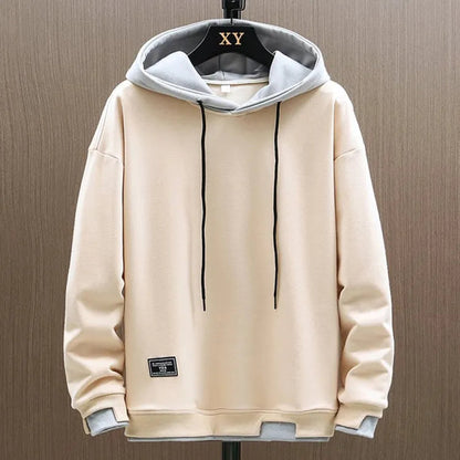 Men's Colorblock Hoodie Relaxed Fit Adjustable Drawstring