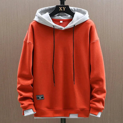Men's Colorblock Hoodie Relaxed Fit Adjustable Drawstring